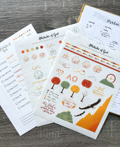 Attributes of God Mapping Plan with printable embellishments (Digital)