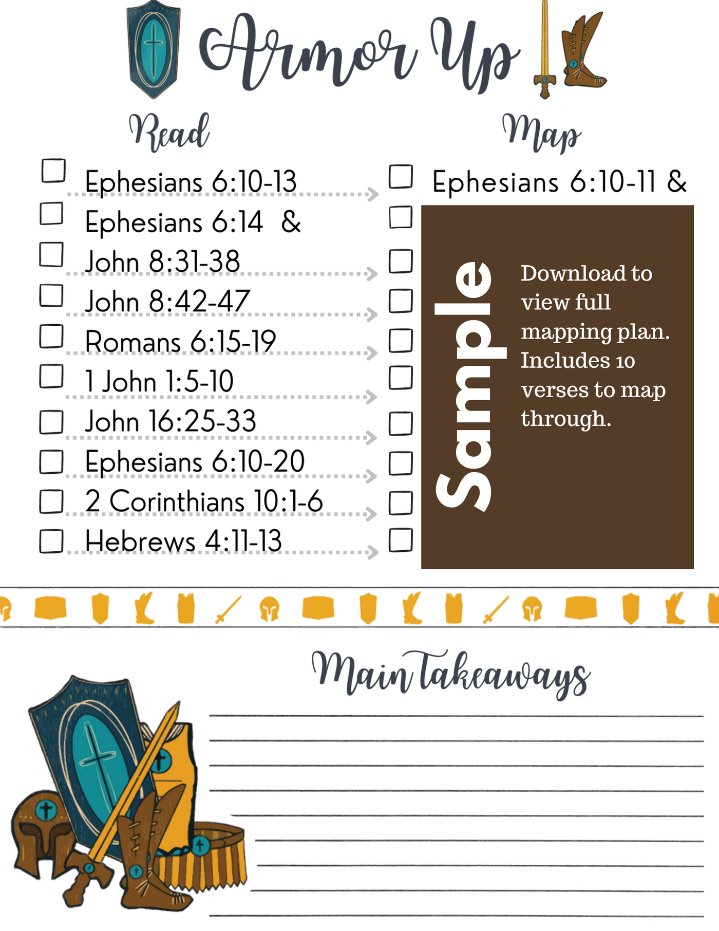Armor Up Verse Mapping Plan