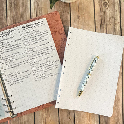 Bible Binder Dot Grid Refills - The James Method