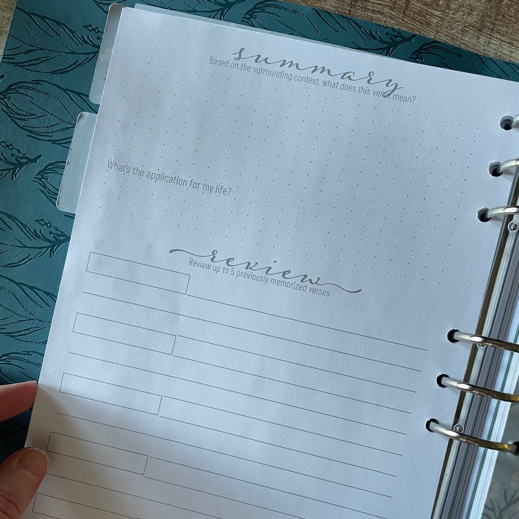 Bible Binder Scripture Memory Template – The James Method