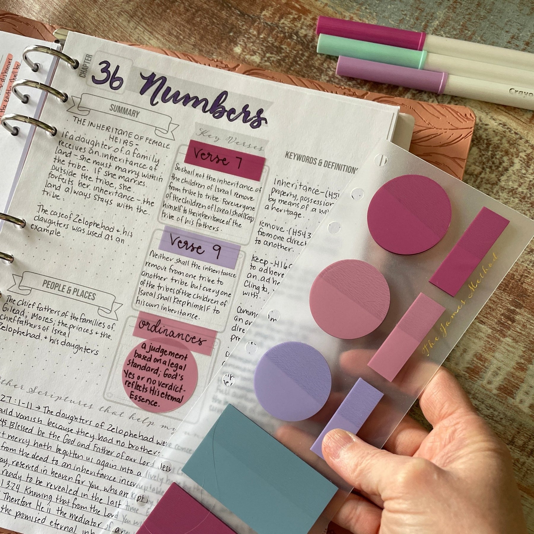 Binders For Course Note Bible Binder Sticky Note Clip In (pink) – The James Method