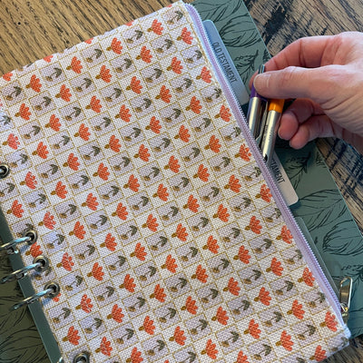 Bible Binder Zipper Pouch - Retro Flowers - The James Method