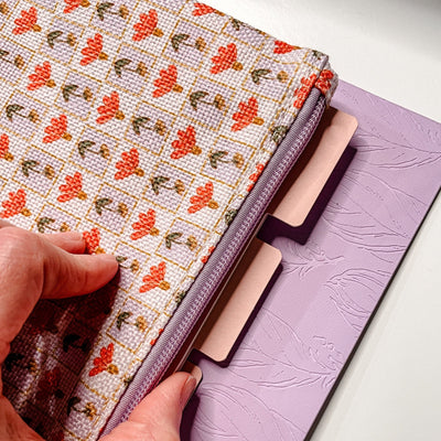 Bible Binder Zipper Pouch - Retro Flowers - The James Method