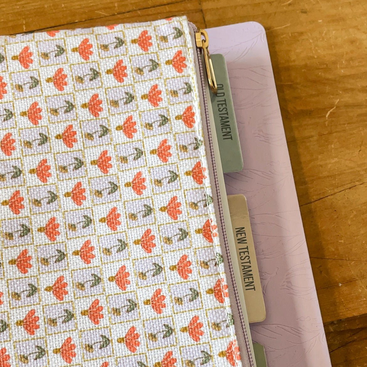 Bible Binder Zipper Pouch - Retro Flowers - The James Method