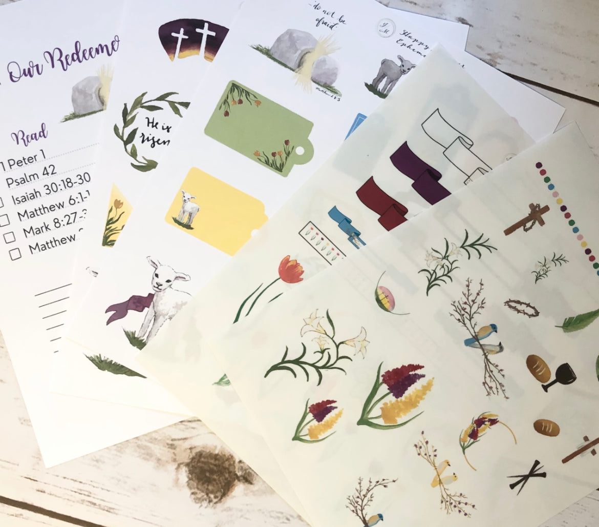 'Our Redeemer Lives' Mini Mapping Plan with embellishments